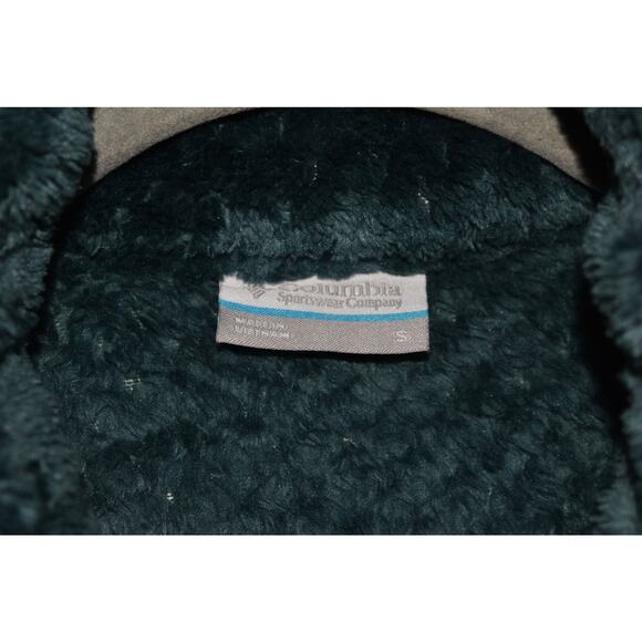 COLUMBIA $75 Beech Forest Green 1/4 Zip Plush Fleece Pullover Small - Picture 4 of 4